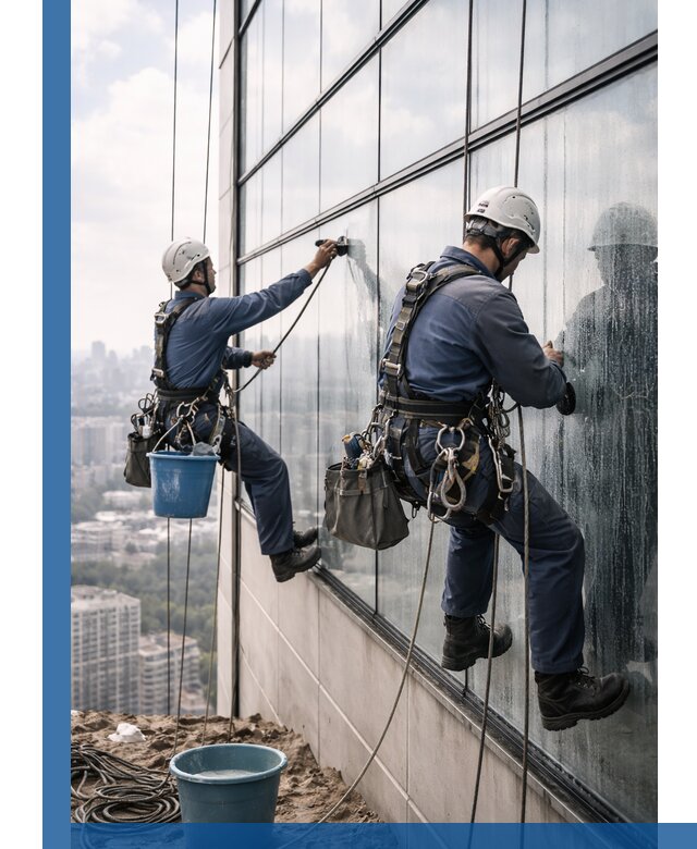 Профессиональная мойка фасадных окон альпинистами в Железногорске