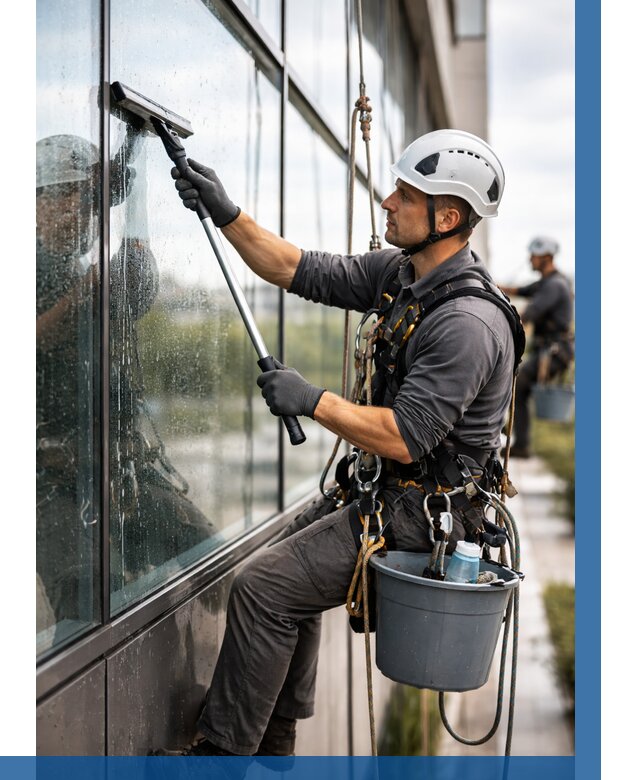 Мойка стеклянных фасадов в Железногорске от 204 р. | ВЫСОТНИК-Жлк