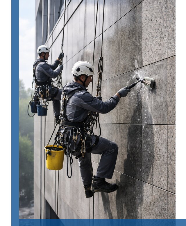 Профессиональная мойка фасада из керамогранита в Железногорске