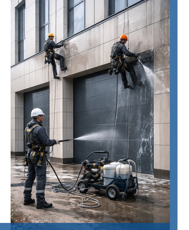 Послестроительная мойка фасада в Железногорске от 307 р. | ВЫСОТНИК-Жлк