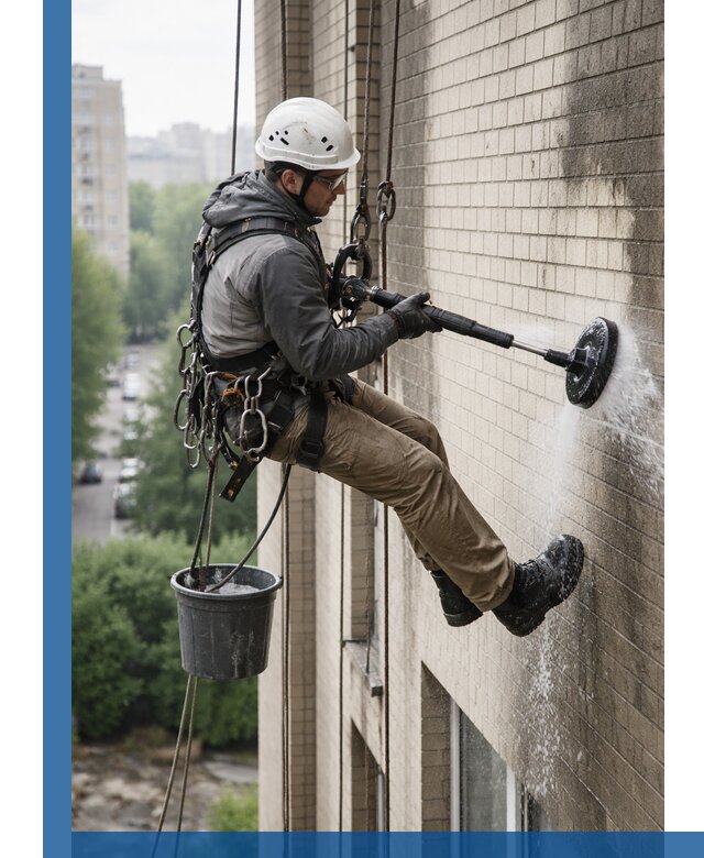 Очистка фасада от копоти в Железногорске профессионально и безопасно