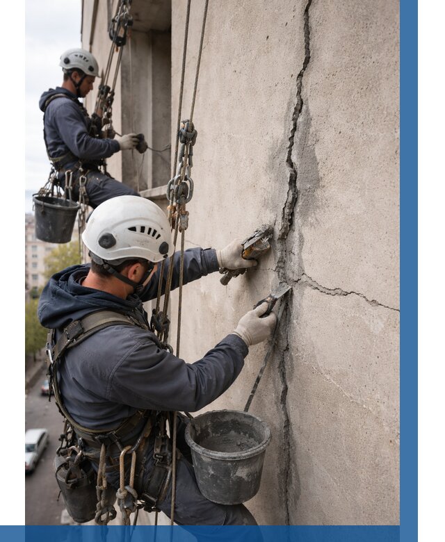 Заделка трещин на фасаде в Железногорске от 920 р. | ВЫСОТНИК-Жлк