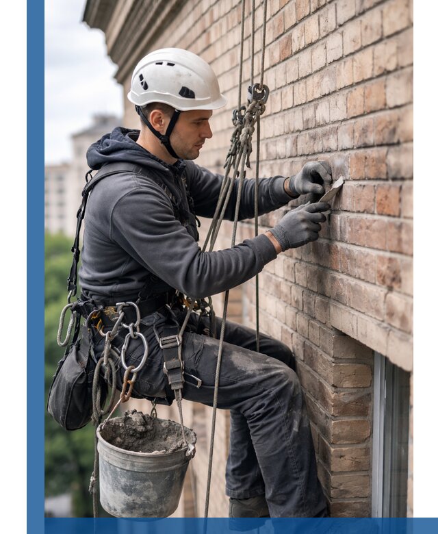 Качественный ремонт кирпичной кладки фасада в Железногорске с гарантией