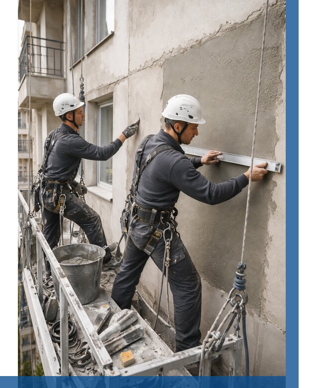 Штукатурка фасада на высоте в Железногорске от 920 р. | ВЫСОТНИК-Жлк