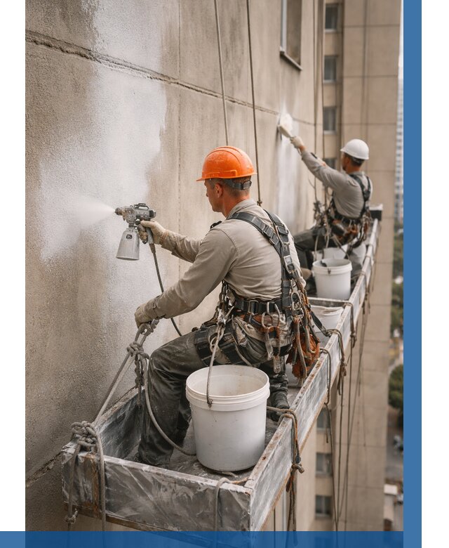 Грунтовка фасада на высоте в Железногорске от 123 р. | ВЫСОТНИК-Жлк