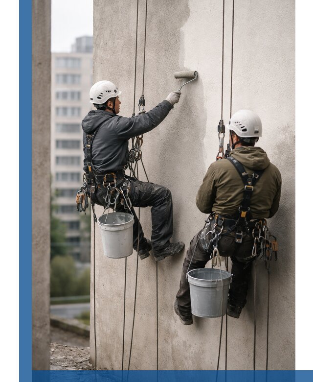 Покраска фасадов высотными альпинистами в Железногорске с гарантией