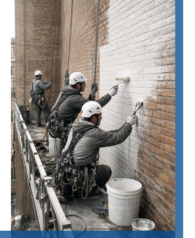 Покраска кирпичного фасада в Железногорске от 358 р. | ВЫСОТНИК-Жлк