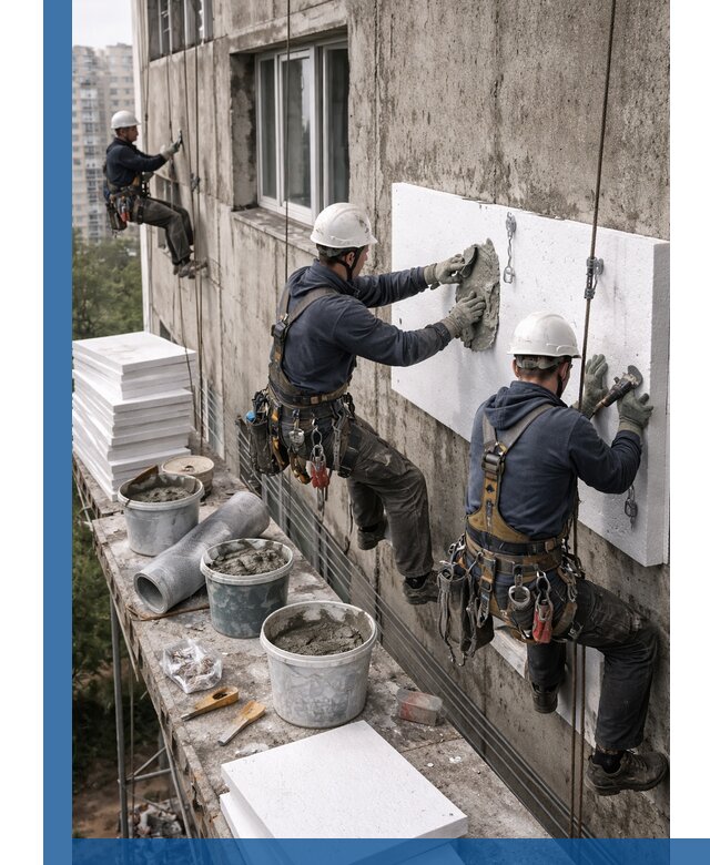 Утепление фасада пенополистиролом в Железногорске под ключ