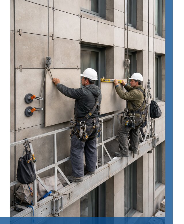 Монтаж керамогранита на фасад в Железногорске от 2555 р. | ВЫСОТНИК-Жлк