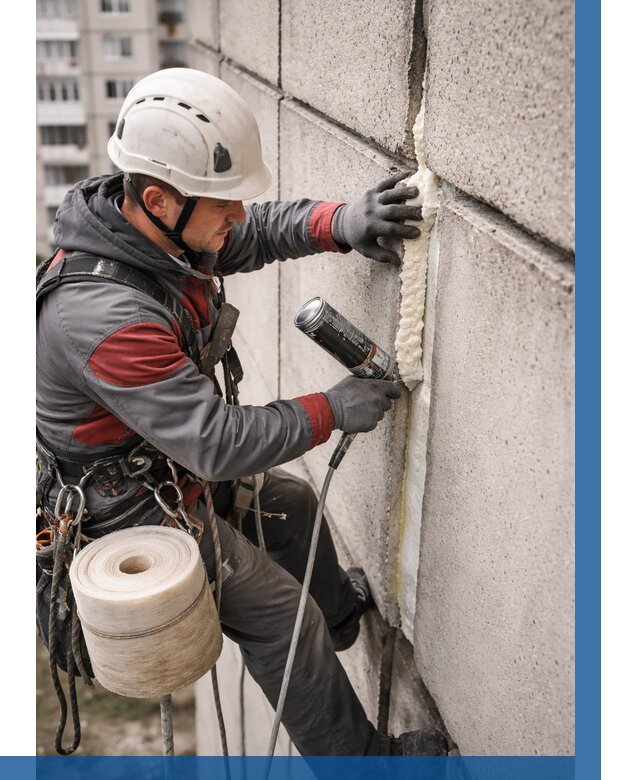 Утепление межпанельных швов в Железногорске от 715 р. | ВЫСОТНИК-Жлк