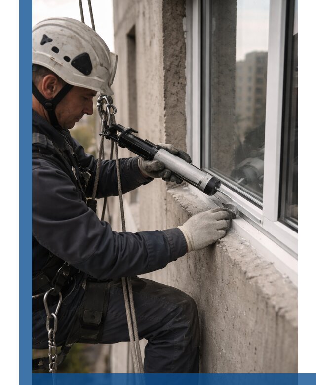 Герметизация оконных швов снаружи в Железногорске профессионально