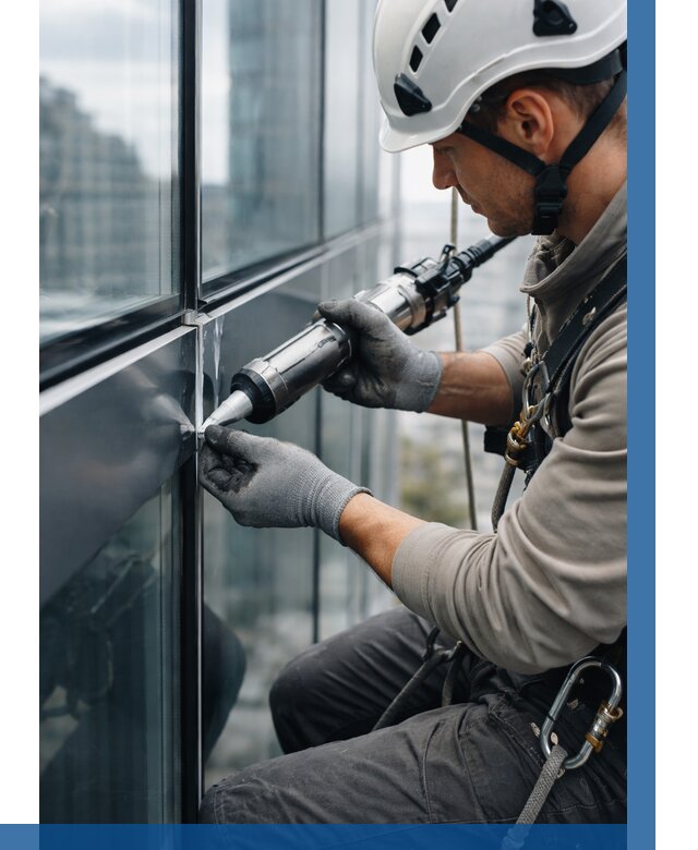 Герметизация стыков витража в Железногорске от 1227 р. | ВЫСОТНИК-Жлк