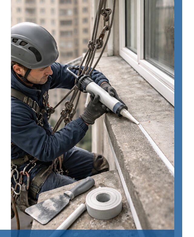 Герметизация балконного козырька в Железногорске от 4599 р. | ВЫСОТНИК-Жлк