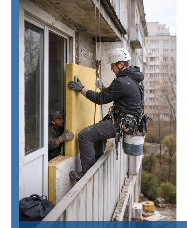 Профессиональное утепление балкона снаружи в Железногорске под ключ