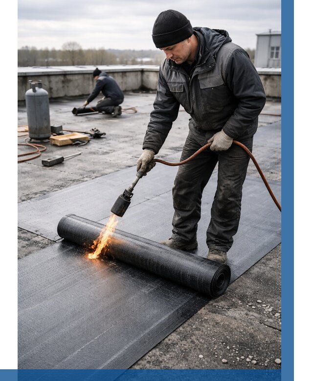 Ремонт наплавляемой кровли в Железногорске от 715 р. | ВЫСОТНИК-Жлк