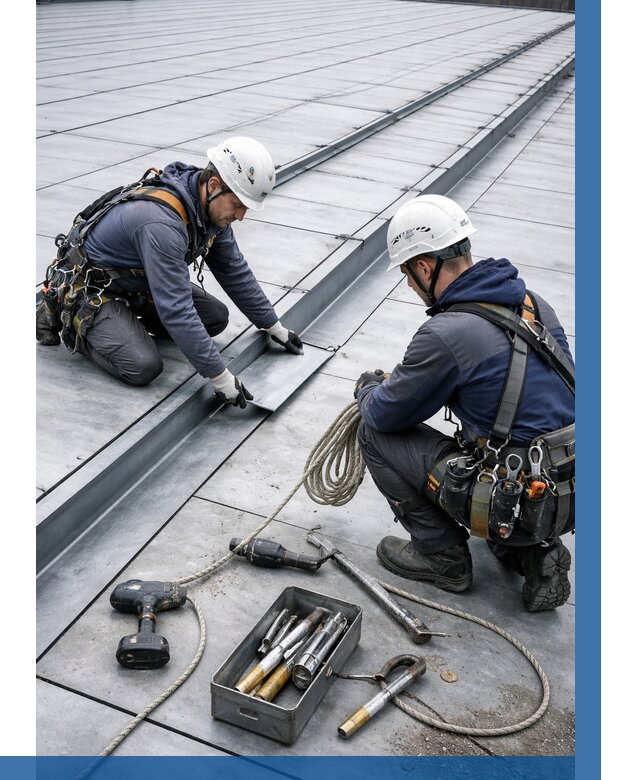 Ремонт фальцевой кровли в Железногорске от 715 р. | ВЫСОТНИК-Жлк