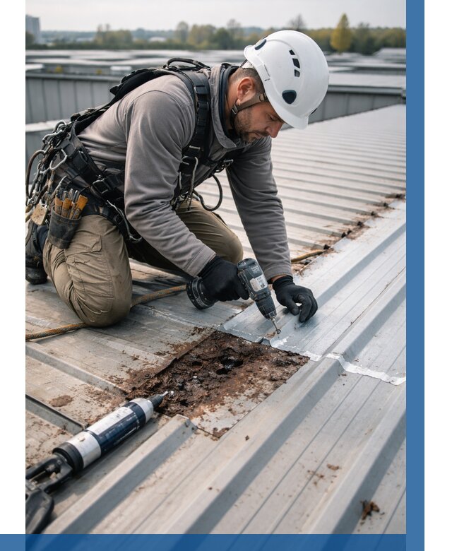 Ремонт профнастила на кровле в Железногорске от 715 р. | ВЫСОТНИК-Жлк