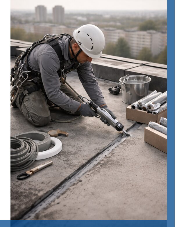 Герметизация швов кровли в Железногорске от 460 р./м2 | ВЫСОТНИК-Жлк