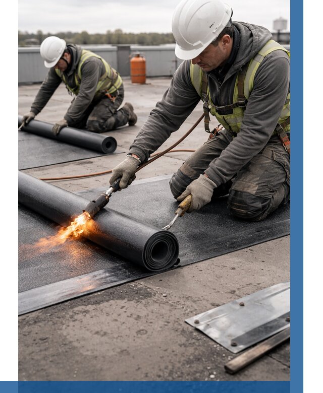 Монтаж наплавляемой кровли в Железногорске от 869 р. — ВЫСОТНИК-Жлк