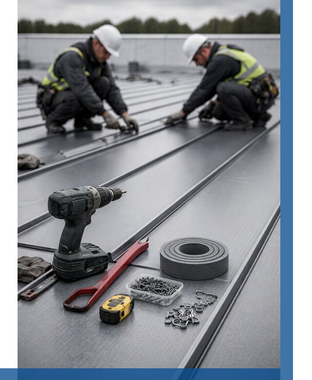 Монтаж фальцевой кровли в Железногорске от 1840 р. | ВЫСОТНИК-Жлк