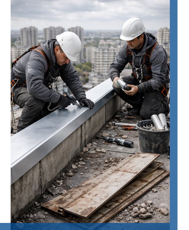 Замена парапетных крышек под ключ в Железногорске от 1227 р. | ВЫСОТНИК-Жлк