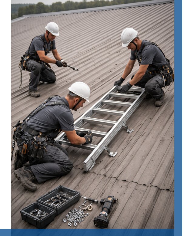 Монтаж кровельной лестницы в Железногорске от 4599 р. | ВЫСОТНИК-Жлк