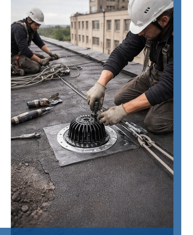 Установка водосточных воронок в Железногорске цена от 3577 р. | ВЫСОТНИК-Жлк