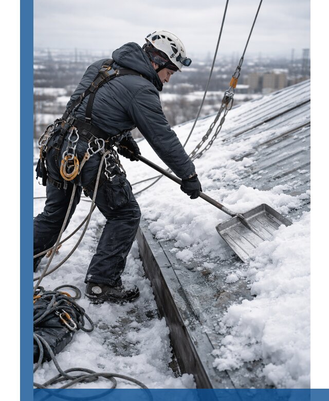 Профессиональная очистка кровли от снега и наледи в Железногорске