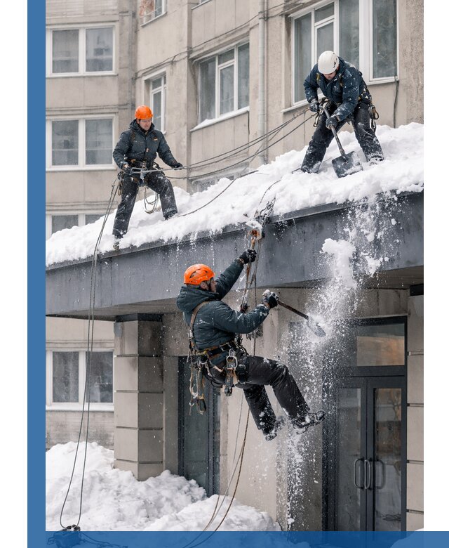 Безопасная очистка навесов от снега в Железногорске круглогодично