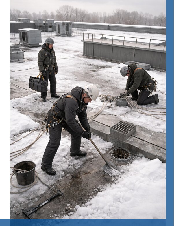 Абонентское обслуживание кровли зимой в Железногорске от 8177 р. | ВЫСОТНИК-Жлк