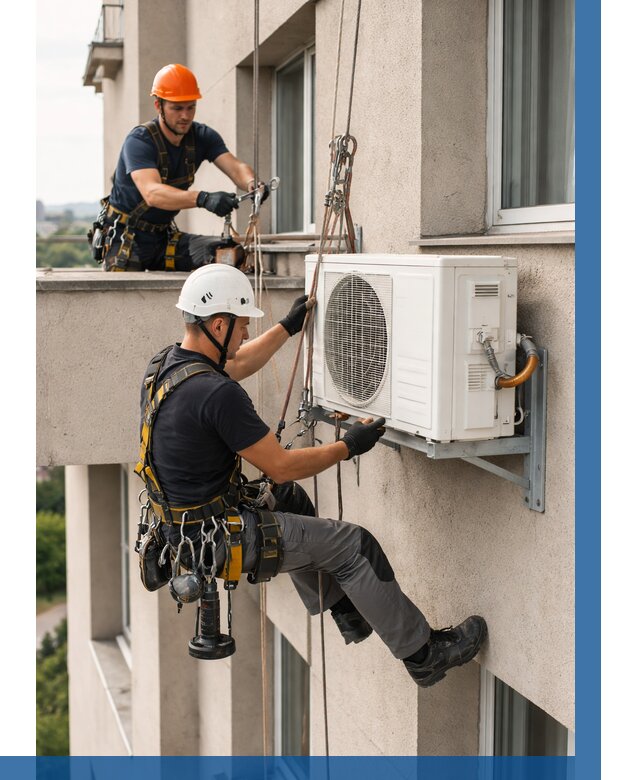 Монтаж внешнего блока кондиционера в Железногорске от 6644 р. | ВЫСОТНИК-Жлк