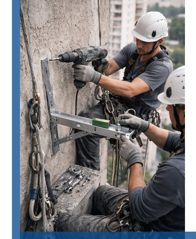 Установка кронштейнов кондиционера и крепежа в Железногорске