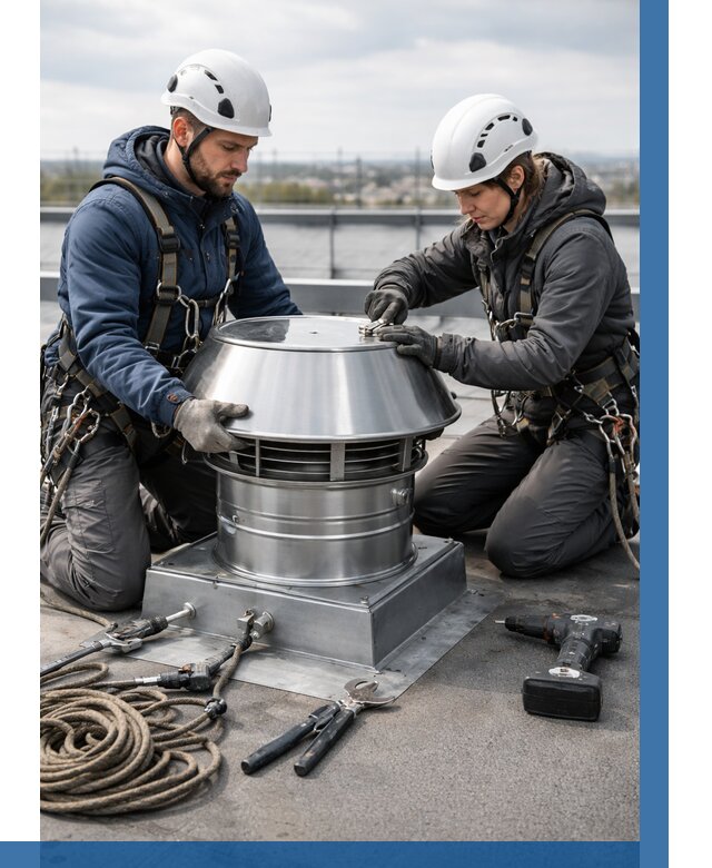 Установка дефлекторов на кровле в Железногорске от 4599 р. | ВЫСОТНИК-Жлк