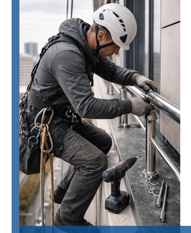 Монтаж ограждений на высоте в Железногорске для зданий и конструкций