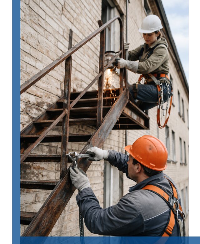 Ремонт и восстановление пожарных лестниц с выездом в Железногорске