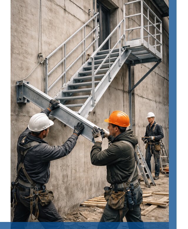 Монтаж металлических лестниц в Железногорске от 15332 р. | ВЫСОТНИК-Жлк