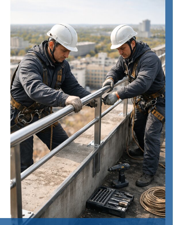 Монтаж перил на высоте в Железногорске от 2555 р. | ВЫСОТНИК-Жлк