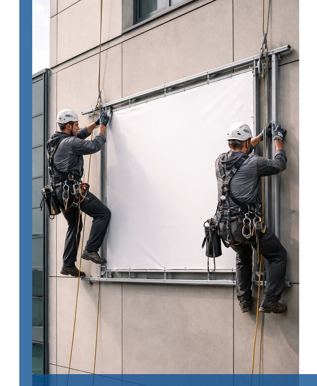 Монтаж наружной рекламной вывески в Железногорске под ключ