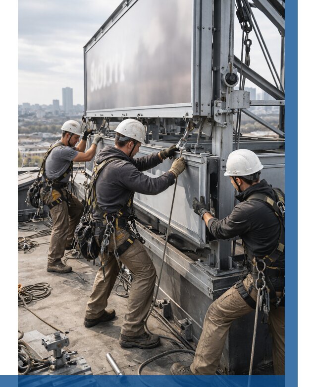 Монтаж крышной рекламной конструкции в Железногорске от 61326 р.|ВЫСОТНИК-Жлк