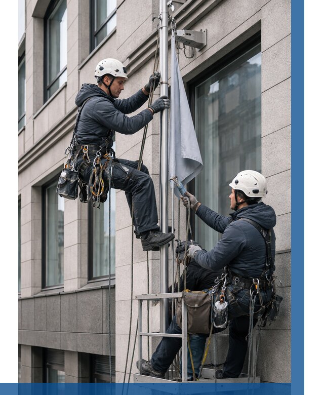 Установка флагов на фасаде в Железногорске от 4599 р. | ВЫСОТНИК-Жлк