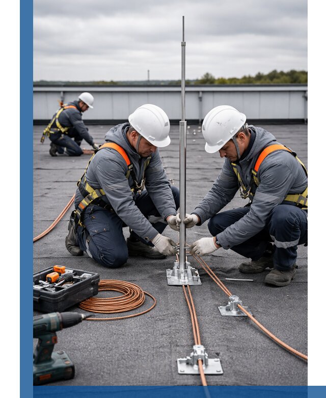 Монтаж молниезащиты на кровле в Железногорске под ключ с гарантией