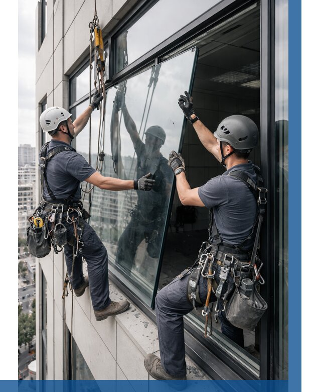 Замена стеклопакетов на высоте в Железногорске от 5622 р. | ВЫСОТНИК-Жлк