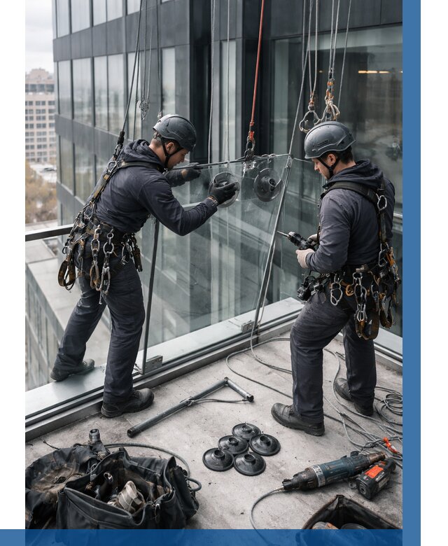 Монтаж стеклянных ограждений в Железногорске от 2555 р. | ВЫСОТНИК-Жлк