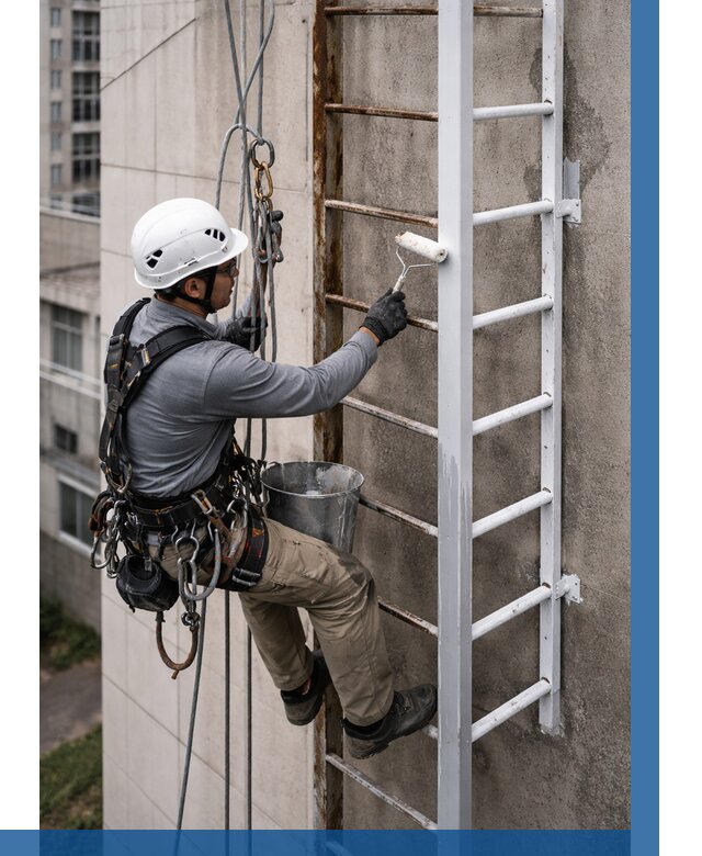 Покраска пожарных лестниц в Железногорске от 4599 р. | ВЫСОТНИК-Жлк