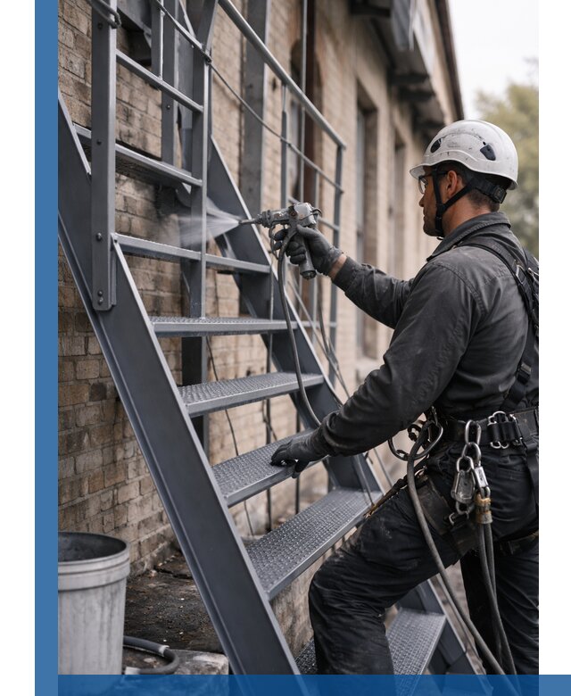 Покраска и антикоррозионная защита пожарных лестниц в Железногорске