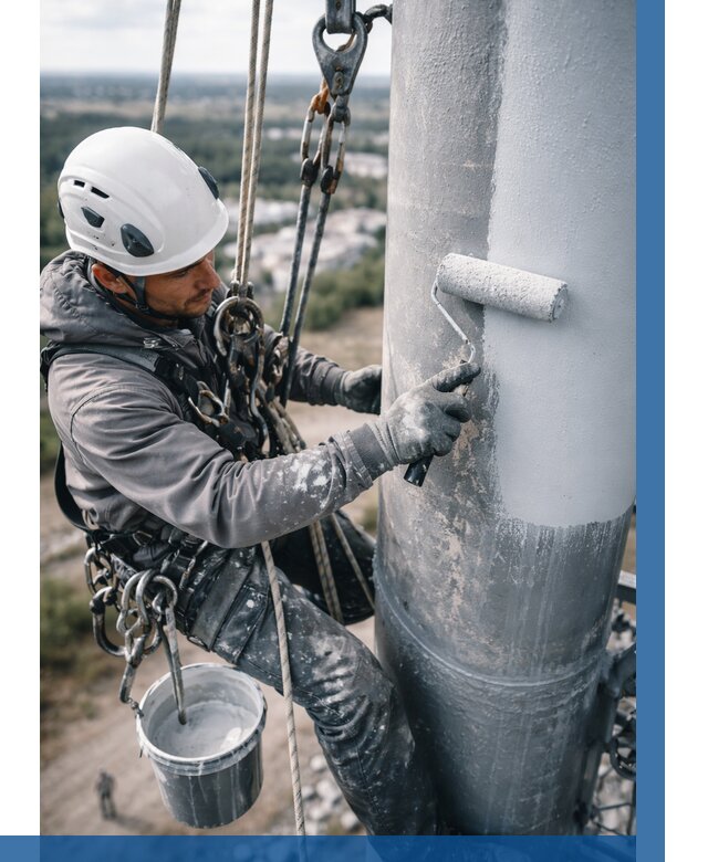 Покраска мачт связи под ключ в Железногорске от 869 р. | ВЫСОТНИК-Жлк