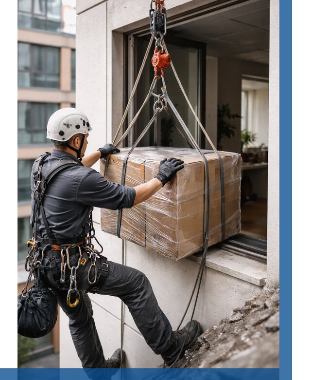 Подъем груза через окно в Железногорске от 4599 р. | ВЫСОТНИК-Жлк