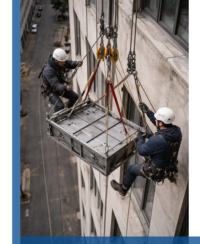 Спуск и подъем грузов по фасаду в Железногорске для зданий