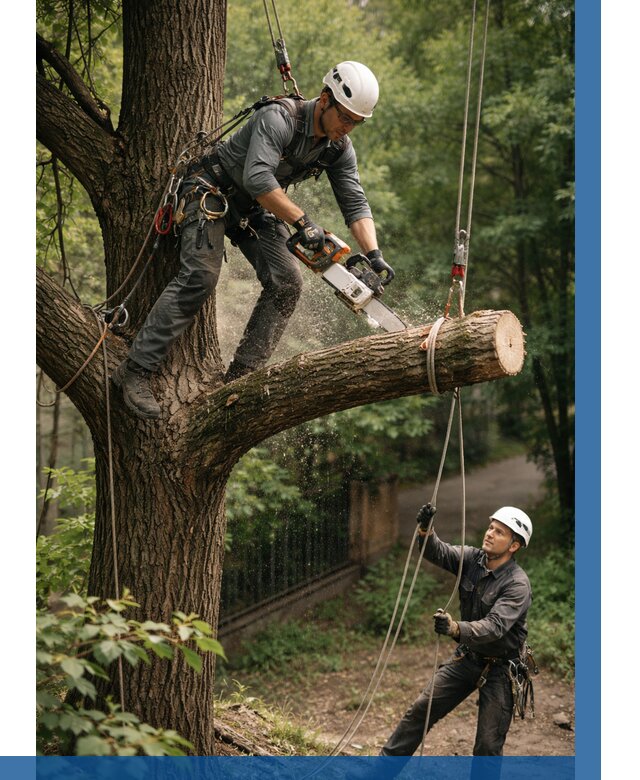 Спил деревьев альпинистами в Железногорске от 8177 р. | ВЫСОТНИК-Жлк