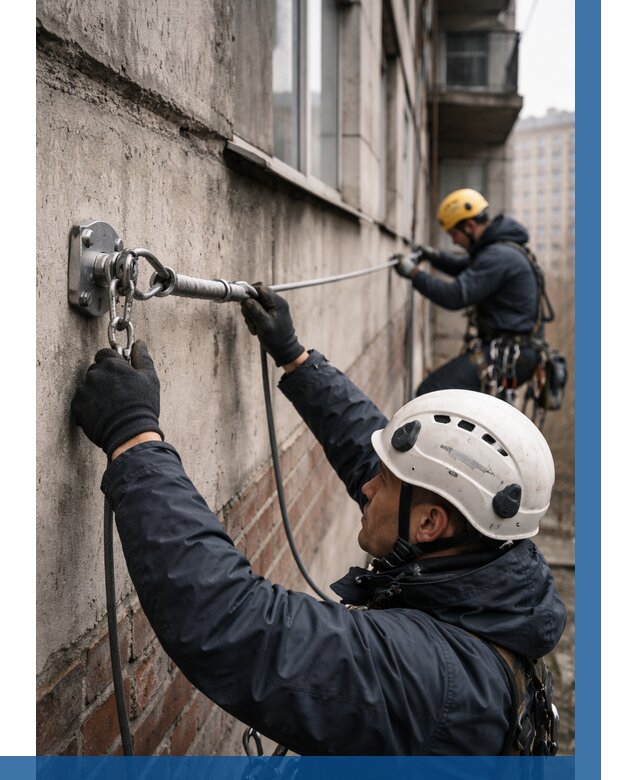 Монтаж анкерных линий в Железногорске от 3066 р. | ВЫСОТНИК-Жлк